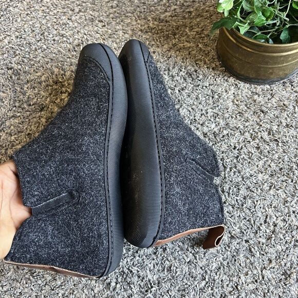 Huckberry Greys Wool Indoor Outdoor Slipper Boots Rubber Sole Charcoal Gray 10 - Picture 9 of 9